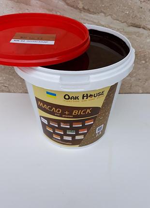 Масло воск oak house для дерева на основе льняного масла цвет палисандр, 1 л