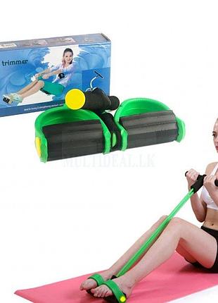 Фитнес тренажер body trimmer jt-002 многофункциональный экспандер для тренировки мышц рук, ног, живота зелёный