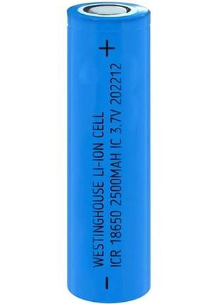 Акумулятор westinghouse icr18650f 2500 mah 3.7v li-ion flat top без захисту