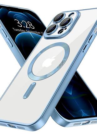 Чохол fiji chrome для apple iphone 13 pro з magsafe та захистом камер матовий blue titanium