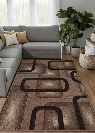 Ковер 2.0 х 3.0 м бежево-коричневый espresso beige / d.brown 02574d