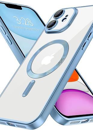 Чехол fiji chrome для apple iphone 12 с magsafe и защитой камер матовый blue titanium