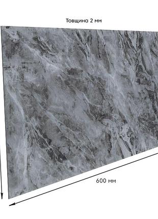 Стінова самоклеюча рет плитка сірий мармур 600*300*2 mm