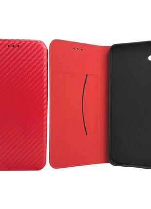 Чехол книжка для телефона samsung a05(4g) fiber на магните с функцией подставки и карманом для карт red 4you