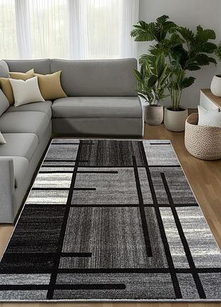 Килим сірий 2.5 х 3.5 м espresso l.gray / d.gray 02239a