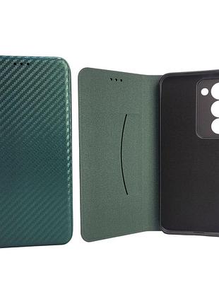 Чохол книжка для телефону xiaomi redmi 15 4g 171mm fiber на магніті з функцією підставки та кишенею для карток green 4you