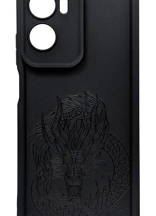 Чехол shock case print для телефона motorola e15 бампер силиконовый черный с рисунком дракон