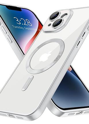 Чехол fiji chrome для apple iphone 15 с magsafe и защитой камер матовый titanium white