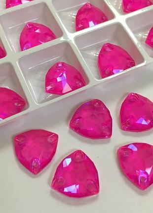 Пришивные стразы трилианты lux, цвет neon hot rose delight , 16мм*1шт
