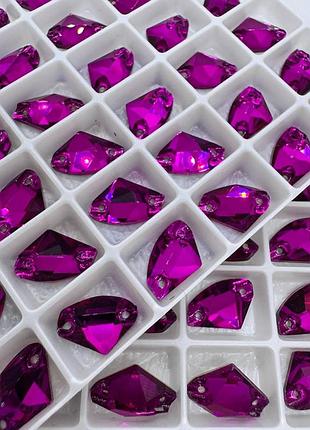 Пришивные топорики, стекло lux, 12x19мм, цвет ruby, 1шт