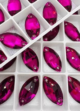 Нашивні маркізи lux, колір ruby 9х18мм, 1шт
