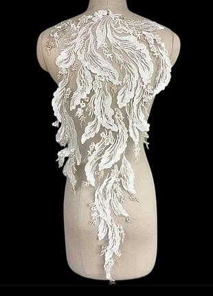 Нашивной фрагмент 34,5х78 см цвет- white, 1шт