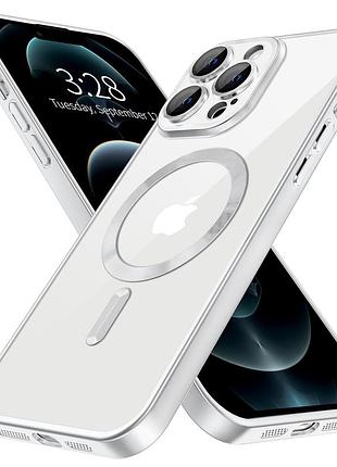 Чохол fiji chrome для apple iphone 13 pro з magsafe та захистом камер матовий titanium white