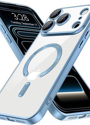 Чехол fiji chrome для apple iphone 17 pro max с magsafe и защитой камер матовый blue titanium