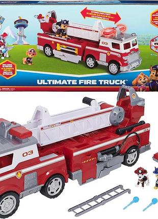 Щенячий патруль велика пожежна машина з маршалом, гонщиком і скай spin master paw patrol ultimate rescue fire truck
