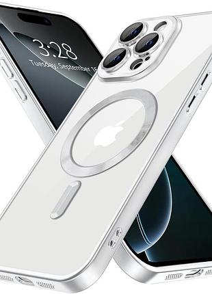 Чехол fiji chrome для apple iphone 16 pro max с magsafe и защитой камер матовый titanium white