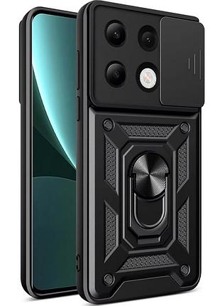 Чехол ummi camshield serge ring для xiaomi redmi note 13 4g черный / black