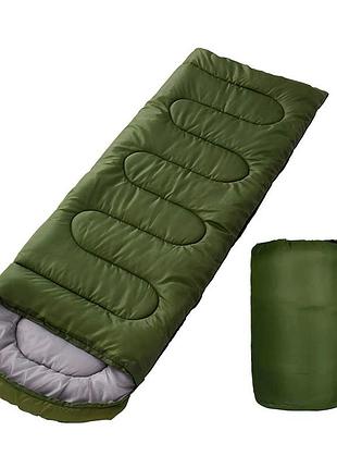 Спальный мешок для туризма lesko 0021 210*75 см green 0,95 кг спальник