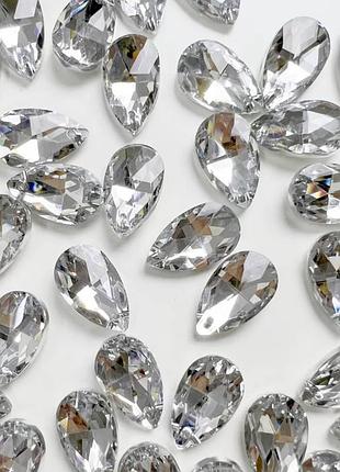 Подвеска капля 13х22 мм, crystal, 1шт