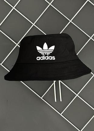 Мужская панама черного цвета брендовая для кемпинга adidas легкая удобная практичная шляпа адидас
