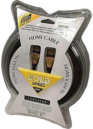 Кабель разъем б/у lautsenn hdmi 1.4 gold 3m (g-hdmi-3) (4453)