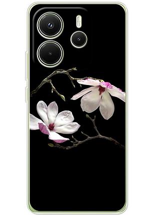 Чехол силиконовый с картинкой на xiaomi redmi note 14 4g (цветок, монголия)