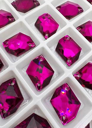 Пришивные стразы lux, форма космик, цвет ruby (14x17мм), 1 шт