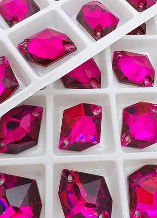 Пришивные стразы lux, форма космик, цвет ruby (16x20мм), 1 шт