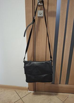 Шкіряна на довгій ручці сумка 👜