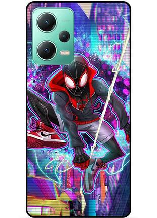 Силиконовый чехол бампер для xiaomi redmi note 12 5g с картинкой spider man человек паук майлз моралес