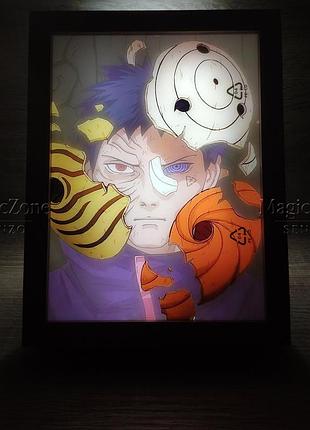 Аниме ночник обито учиха «наруто» / obito uchiha naruto led, аккумуляторный, 22×17 см