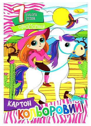 Набор цветного картона а4 ап-1101-6, 7 листов 230 г/м2