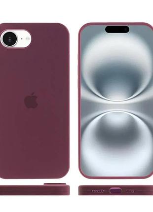 Чохол silicone case full protective (aa) для apple iphone 16e / 17e (6.1") бордовий / plum 3