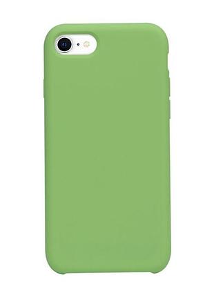 Чехол на iphone 7 / iphone 8 / iphone se 2020 мятный силиконовый матовый с микрофиброй защита камеры