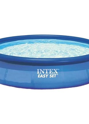 Бассейн семейный "easy set" intex 28158 семейный, 457х84 см, с картриджным фильтром (220-240v)