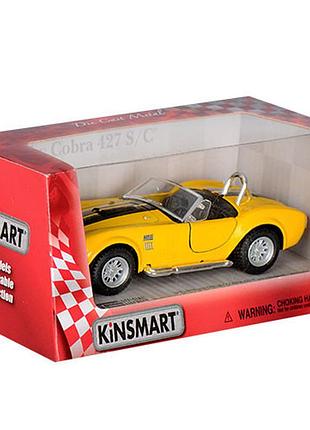 Дитяча колекційна машинка shelby cobra kt5322w інерційна жовтий