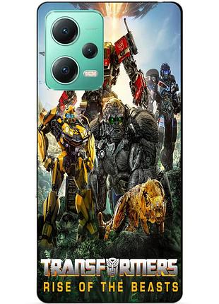 Силиконовый чехол бампер для xiaomi redmi note 12 5g звероботы трансформеры transformers