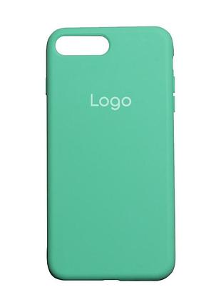 Чехол на iphone 7 plus / iphone 8 plus мятный силиконовый матовый с микрофиброй для айфон 7 плюс 8 плюс