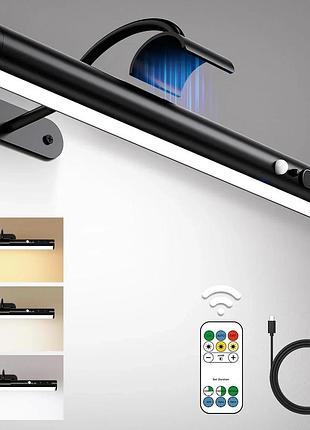 Подсветка для картин и зеркал аккумуляторная magnetic picture light 4000mah с пультом ду (черная)