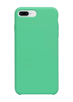 Чехол на iphone 7 plus / iphone 8 plus мятный силиконовый матовый с микрофиброй защита камеры для айфон 7 плюс 8 плюс
