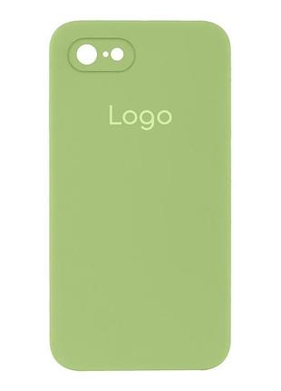 Чехол на iphone 7 / iphone 8 / iphone se 2020 мятный силиконовый с защитой камеры с микрофиброй