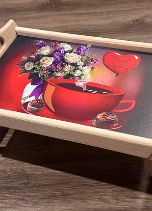 ☕ столик для завтрака в постель с принтом "good morning"