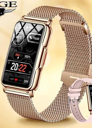 Смарт-годинник жіночий smart watch lige металевий фітнес смарт-годинник класичний золотий
