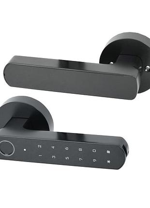Розумний дверний замок atis lock bt-100-t black з доступом за відбитком пальця і підтримкою tuya smart