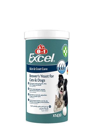 Витамины 8in1 excel brewers yeast для собак и котов пивные дрожжи с чесноком для кожи и шерсти 1430 шт