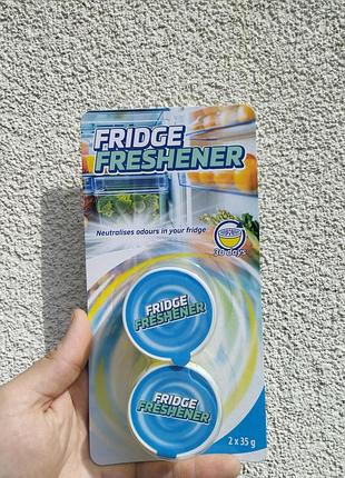 Поглинач запахів для холодильника duzzit fridge freshener 2×35 г, освіжувач з лимонним ароматом
