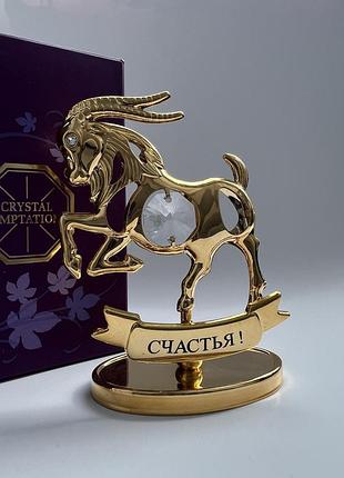 Фигурка со стразами swarovski коза 8,5 см 1602583