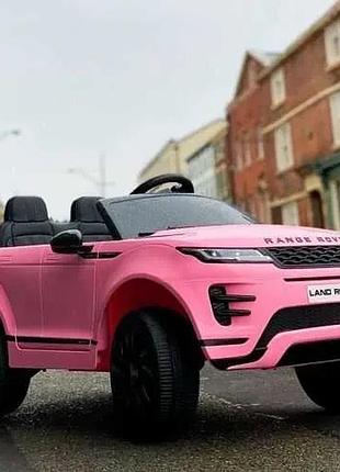 Дитячий електромобіль для дівчинки range rover evoque з пультом радіокерування 3-8 років рожевий