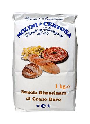 Мука крупка molini certosa из твердых сортов пшеницы semola rivaccinata di grano duro, 1000 г