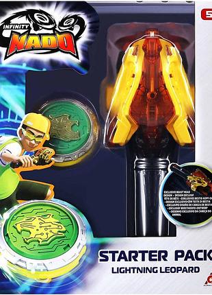 Дзига infinity nado vi starter pack ослепительный леопард (lighting leopard)